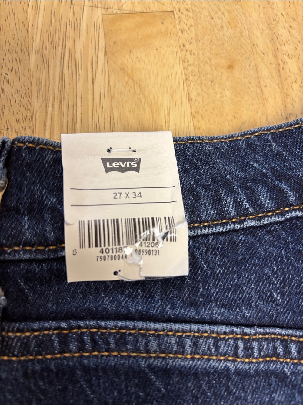LEVI'S Premium Ribcage Straight Jeans Dark Wash Button Fly NWT Tall 27x34 27 - Picture 6 of 9